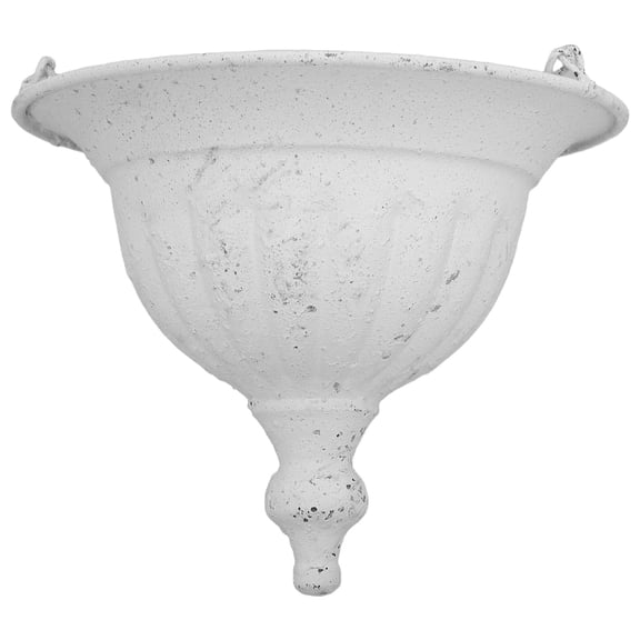 AURARMLET White Metal Hanging Plant Basket Rustic Wall Mounted Planter for Indoor and Outdoor Use
