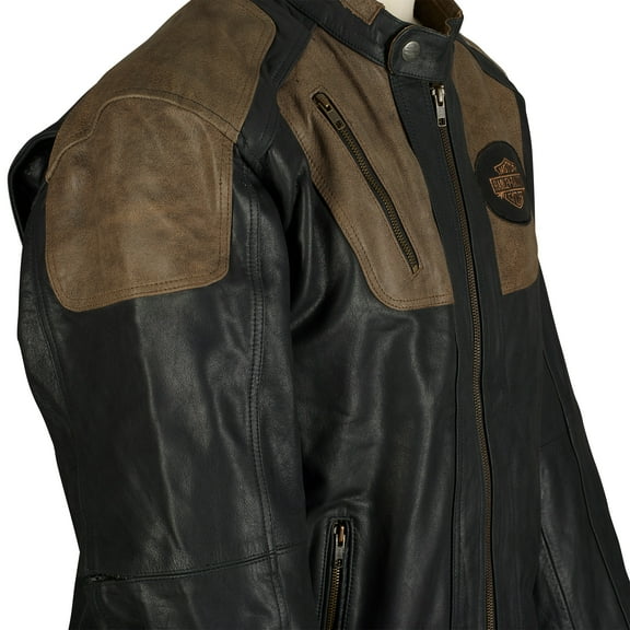 New Men's Black & Brown Motorbike Riding Jacket Real Cow Leather