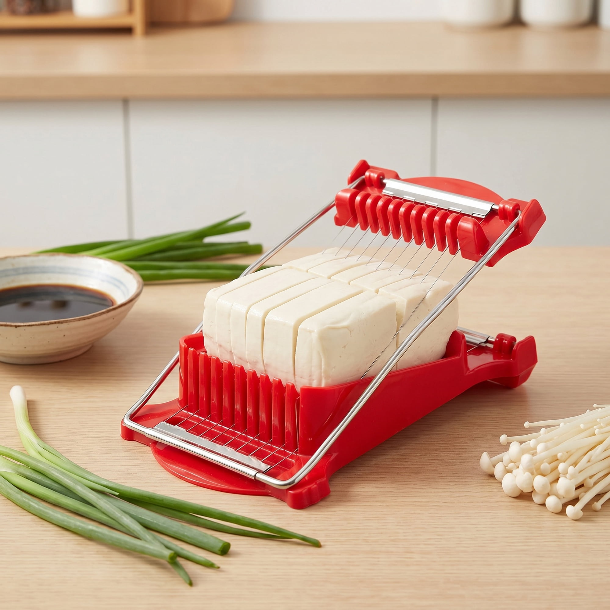 Unique Bargains Stainless Steel Wire Luncheon Meat Slicer for Cooking  Red 5"x7.8"