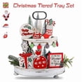 thumbnail image 3 of Christmas Red Tiered Tray Set Snowflake Socks Wooden Sign Hanging Decoration, 3 of 6
