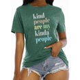 thumbnail image 2 of XCHQRTI Graphic Womens Tshirt Kindness Letter Short Sleeve Kind Ladies Top, 2 of 7