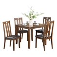 thumbnail image 1 of Lexicon Weston 5 Piece Wood Dining Set in Warm Brown, 1 of 9