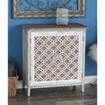 thumbnail image 3 of DecMode 29" x 31" Brown Wood Geometric Cabinet with Carved Relief Overlay, 1-Piece, 3 of 17