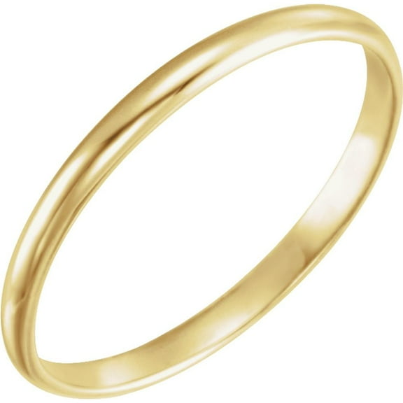 14k Yellow Gold 2mm Small Band Metal Fashion Ring Fine Jewelry For Women Gifts For Her, Size 1.5