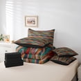 thumbnail image 5 of Homewish Vintage Abstract Ombre Bedding Comforter Set 7-Piece, Red Blue Stripes King Bedding Sets, Teens Kids Adult Men Women Reversible Bed Sheets, Super Cozy Room Decor, 5 of 7