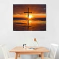 thumbnail image 2 of GOSMITH  Jesus Christ Religion Symbol Wall Art Christian Sunset Cross Wall Decor Picture Canvas Print Christian Poster Painting Home Living Room Bedroom Decoration Framed Ready to Hang, 2 of 4