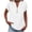 White, variant on Lenpel Women's Cotton Linen Tops Rolled Short Sleeve Notched V Neck Quarter Button T-Shirts Loose Tunic Blouses Dressy Casual Tees