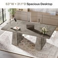 thumbnail image 6 of Tribesigns 63" Executive Desk, Modern Office Computer Desk with Double Pedestal, Large Simple Workstations Writing Table Conference Table, Grey, 6 of 9