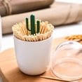 thumbnail image 2 of Contenedor de palillos de dientes con cubierta transparente de cactus, caja de palillos de dientes con personalidad, contenedor de palillos creativo, hogar, restaurante, sala de estar, caja de almacenamiento de hisopos de algodón, cubo de palillos lindo portátil oso de fresa Electrónica, 2 of 5