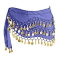 thumbnail image 4 of Belly Dance Hip Scarf, Belly Dance Skirt Chiffon Belly Dance Belt with 128 Gold Coins Belly Dancing Skirts Wrap For Performances And Parties, 4 of 4