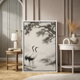 thumbnail image 2 of Framed Canvas Print Chinese Crane Wall Art Elegant Oriental Bird Nature Decorative for Living Room Bedroom - 16"x24" WHITE, 2 of 8