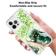 thumbnail image 3 of iPhone 12 Pro Case (6.1"), iPhone 12 Case, Rosebono Hybrid Bling Glitter Sparkle Epoxy Graphic Marble Colorful Silicone Skin Cover Armor Case for iPhone 12 Pro / iPhone 12 (Green), 3 of 5