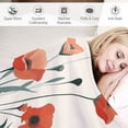 thumbnail image 3 of JRXY Red Poppy Garden Flannel Fleece Blanket White, 3 of 6