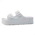thumbnail image 2 of Women’s Comfortable Footbed Sandals Flat Slid Adult Female Cut Flip-flops Chunky Heel Sandals for Women Summer Shoes, 2 of 7