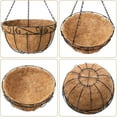thumbnail image 6 of 4 Pack Metal Hanging Planter Basket with Coco Coir Liner 14 Inch Round Wire Plant Holder with Chain Porch Decor Flower Pots Hanger Garden Decoration Indoor Outdoor Watering Hanging Baskets, 6 of 8