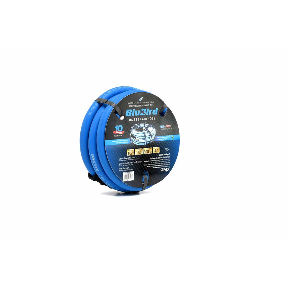 BluBird BB1210 Rubber Air Hose 1/2" x 10 ft