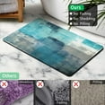 thumbnail image 3 of Teal Thin Bathroom Rugs Fit Under Door 20"x32" Quick Dry Super Water Absorbent Bath Mat Rubber Backed Abstract Art Painting Bath Rugs Mats for Bathroom Non Slip Washable, 3 of 6
