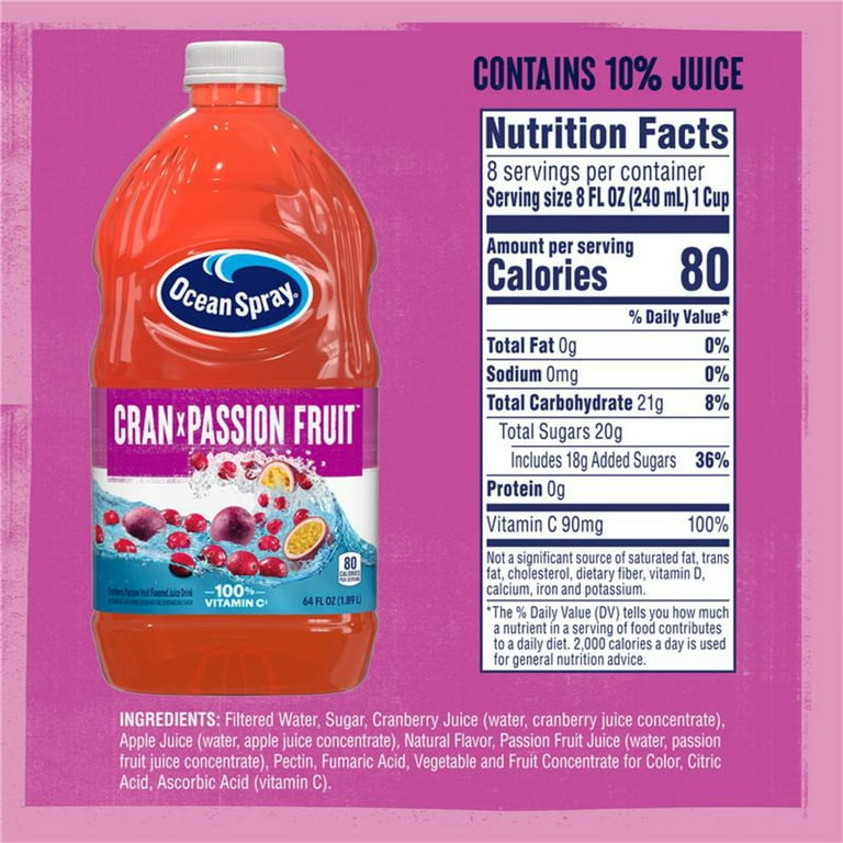 Ocean Spray Cran X Passion Fruit‚Ñ¢ Juice Drink, 64oz Bottle
