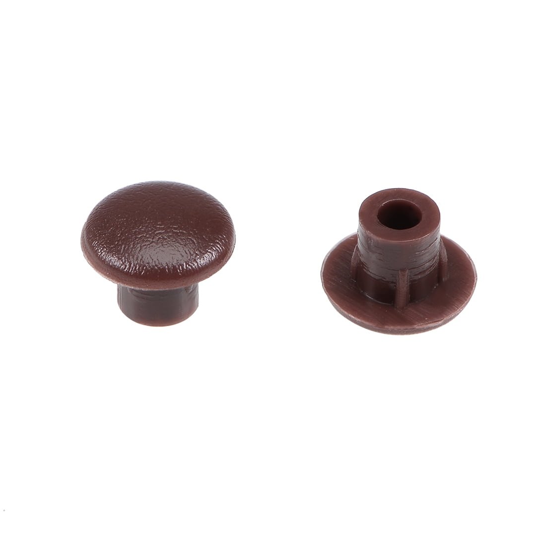 Screw Cap Cover,100 Pcs 5mm Dia Brown Plastic Locking Hole Plugs Button