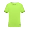 thumbnail image 4 of Men's Stretch T Shirt Short Sleeve Breathable Crew Neck Solid Tops for Gym Running and Athletic Training (4XL, Green), 4 of 6