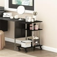thumbnail image 3 of Pemberly Row U-shape Sofa Side Table with Casters Stainless Steel Tubes, 3 of 6