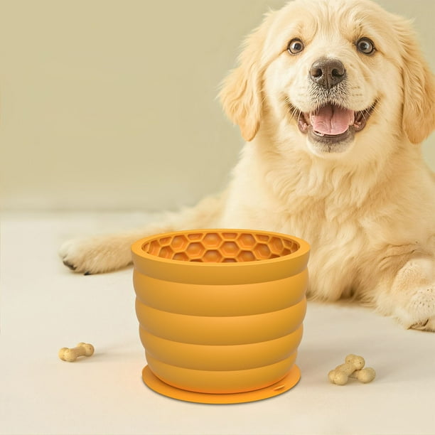 Comedero lento para perros con ventosa | Comedero de silicona para lamer y comer despacio para perros y gatos | Base antideslizante para comidas sin ensuciar