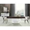 thumbnail image 2 of Casabianca Olivia Manual Dining Table with White Base and Smoked Top, 2 of 6