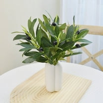 10 Pack Artificial Olive Tree Branches with Fruit Realistic Faux GreenStems for Wedding Centerpieces Hotel Decor Floral Arrangements Home Decor Vase Fillers Indoor Olive Tree Decorations 19.6”