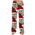 thumbnail image 3 of Hearthz Christmas Womens Pajamas Pants Winter Wide Leg Pajama Bottoms Women Fall Drawstring Woman Lounge Pants, 3 of 7