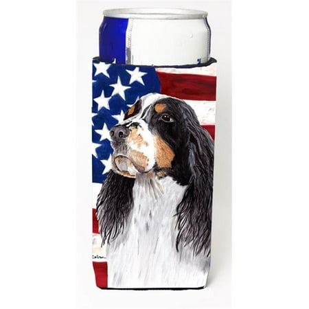 

Usa American Flag With Springer Spaniel Michelob Ultra bottle sleeves For Slim Cans - 12 oz.