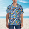 thumbnail image 2 of Fuzoiu Cute Flat Fish Print Hawaiian Shirt for Men, Summer Beach Casual Short Sleeve Button Down Shirts, Men’s Beach Summer Shirts with Pocket,Large, 2 of 7