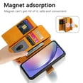 thumbnail image 6 of 2 in 1 Wallet Case for Samsung Galaxy A16 5G, Detachable Magnetic Back Cover with Cards Slots Zipper Pocket Ring Holder RFID Blocking Shockproof Phone Case for Samsung Galaxy A16 5G, Yellow, 6 of 10