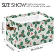 thumbnail image 3 of GZHJMY 1 Pack Cute Holly Berry Large Storage Basket,Collapsible Toy Storage Box Waterproof Laundry Basket with Handle for Home Closets, Offices, Bedroom, 3 of 7