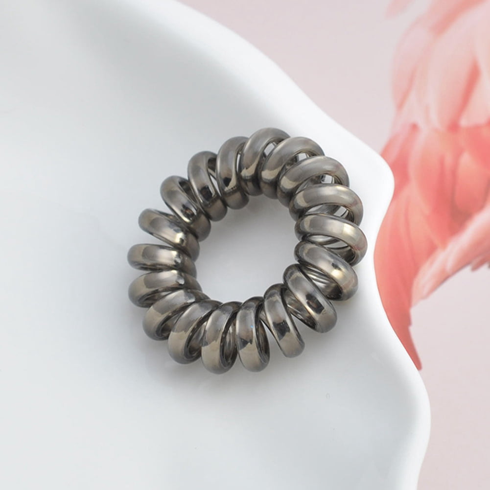 Jsqnanchi Colorful Elastic Girls Women Rubber Coil Hair Ties Spiral