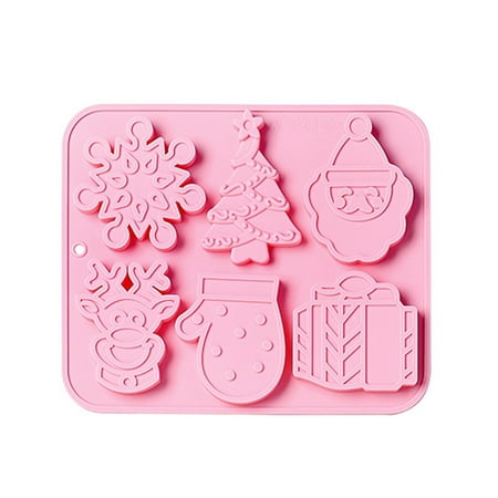 

VIEGINE 6 Cavities Fondant Moulds Chocolate Mold Silicone Baking Gadgets Christmas Theme