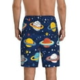 thumbnail image 3 of Kdxio Planets and Stars Print Mens Sleep Shorts Bottoms Soft Comfy Pajama Wear Pants with Drawstring Pockets, 3 of 7