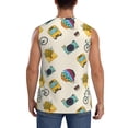thumbnail image 4 of Lsque Travel Elements Print Men's Cotton Blend Sleeveless Muscle Shirts (S-3XL)- Moisture Wicking, Odor Protection, UPF 30+,Medium, 4 of 8