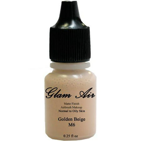 Glam Air Airbrush Makeup Foundation Water Based Matte M6 Golden Beige (Ideal for Normal to Oily Skin)