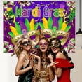 thumbnail image 4 of Large 60" X 40" Purple Mardi Gras Backdrop, Mardi Gras Party Decorations Mardi Masquerade Banner, Mardi Decorations for Party, Mardi Gras Party Supplies for Masquerade, 4 of 5