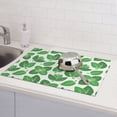 thumbnail image 6 of Yiaed Green Leaves Print Highly Absorbent Microfiber Kitchen Counter Mat, Dish Drying Pad for Dishes, Utensils, Pots and Pans, Large 18" x 24", 6 of 7