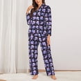 thumbnail image 2 of Daiia flower Skull rose for Women's Long-Sleeved Pajama Set – Soft & Comfortable Sleepwear Button-Up Pajamas Cozy Lounge Wear-XX-Large, 2 of 7