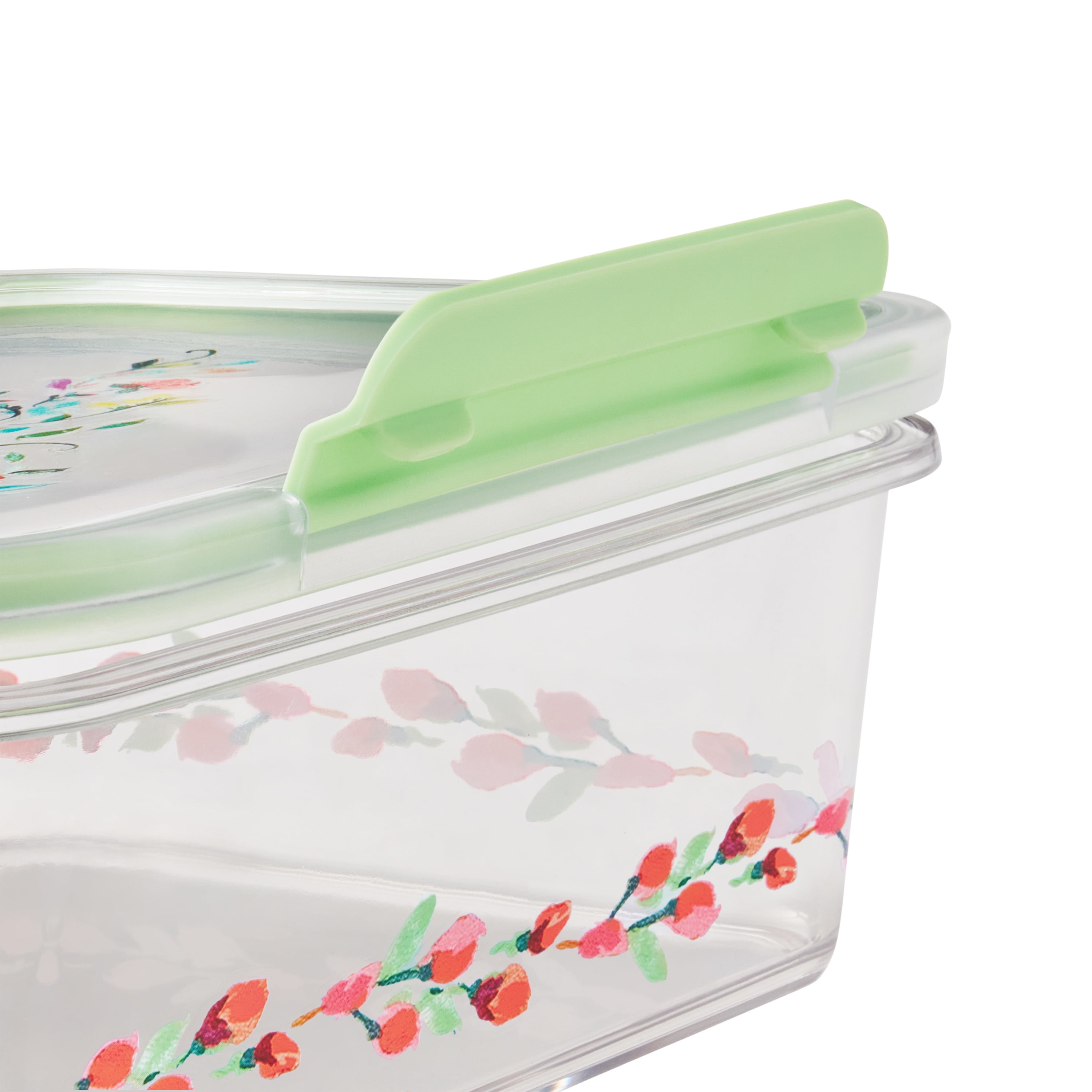 (2 pack) The Pioneer Woman Painted Meadow Rectangle Tritan Food Storage Containers with Tritan Lid. Set of 6, 12 Pieces