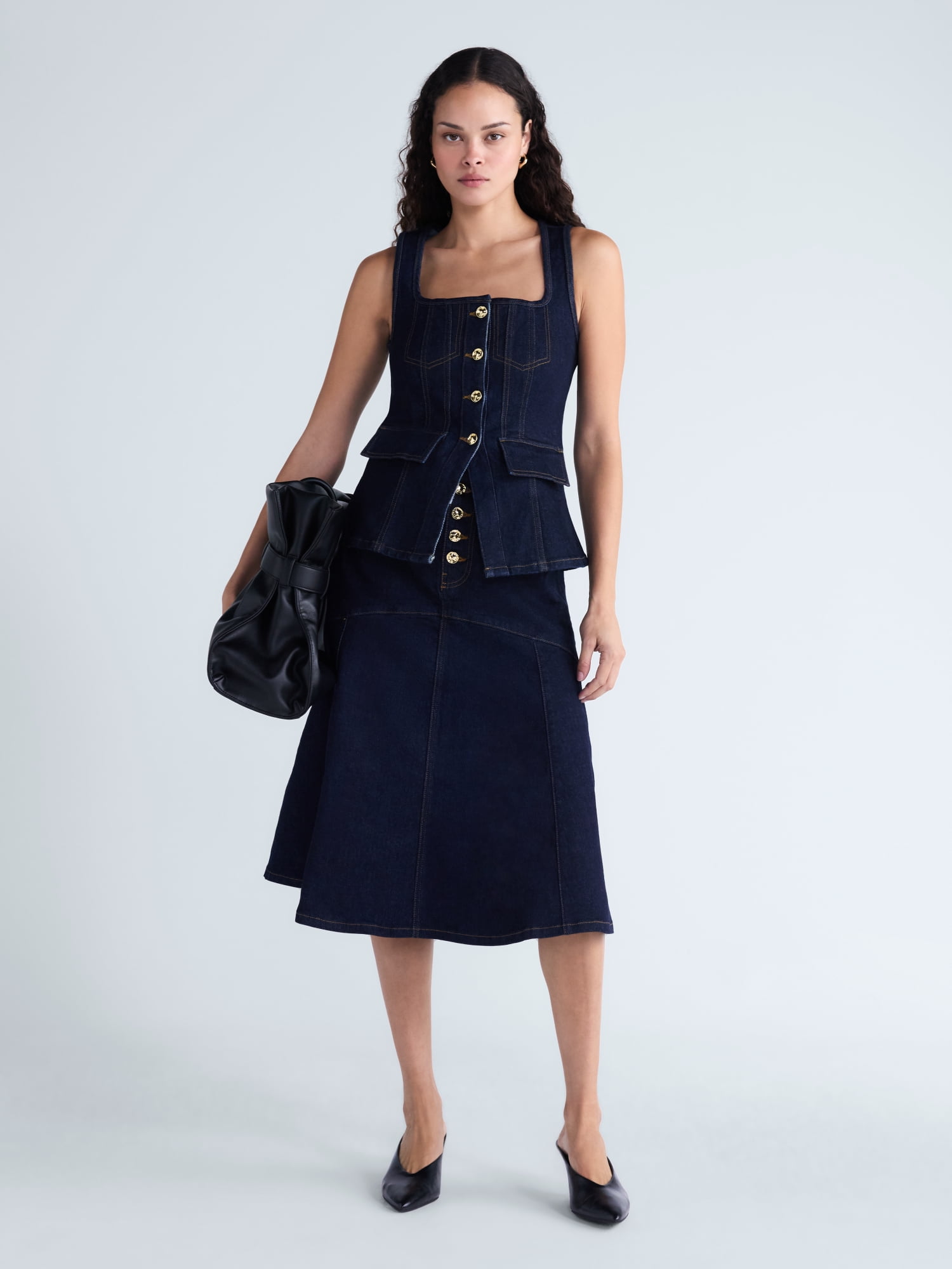 Scoop Women's and Women’s Plus Flare Midi Skirt, Sizes XS-4X