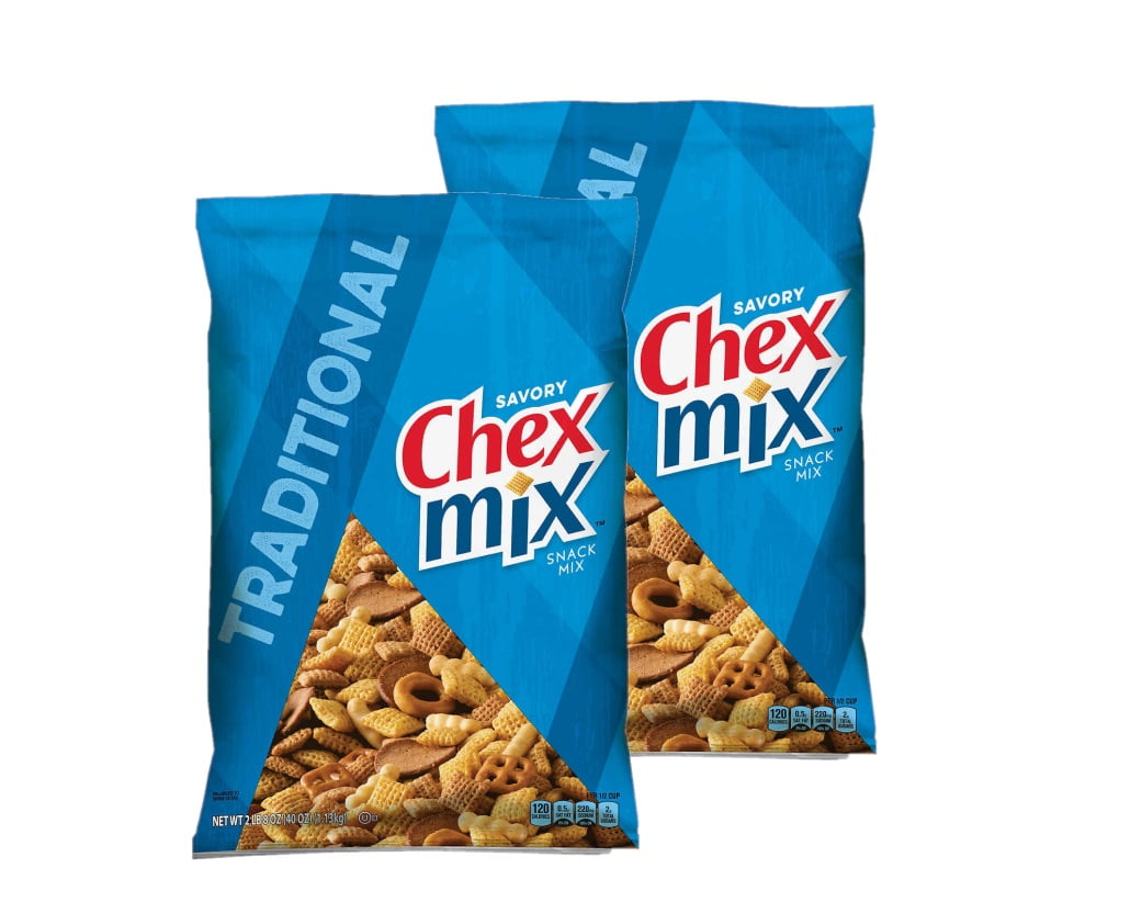 2 Pack Chex Mix Traditional Savory Snack Mix, 40 oz