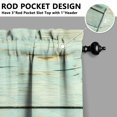 thumbnail image 5 of Vintage Teal Wood Grain Kitchen Curtain Valance 3 Piece Set for Kitchen Curtains and Valance Set Short Curtain Sink Window Decor 36 Inch Small Window Treatment Tier 27.5x36 Length, 5 of 6