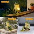 thumbnail image 4 of Miniature Frog Garden Statue Halloween Decorations Fairy Garden Accessories Outdoor Figurine Lights Solar Garden Frog Decor Art Housewarming Gift for Patio,Yard,Lawn Ornament,3.89"x2.36"x3.93", 4 of 6