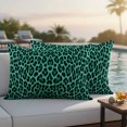 thumbnail image 4 of Green Leopard Print Outdoor Waterproof Pillow Covers, Farmhouse Abstract Animal Patterned Decorative Rectangle Throw Pillowcase Sofa Cushion Sham for Patio/Couch/Chair, 20"x12" 2 Pack, 4 of 8
