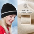 thumbnail image 3 of ZOWYA Knit Rib Cuff Beanie for Men and Women – Knit Hat Skull Ski Cap with Solid Color/Stripe, 3 of 5