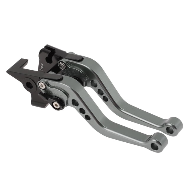 Palancas de freno y embrague cortas únicas para Yamaha FZ6R 2009-2017, palanca de freno ajustable en 6 posiciones, aleación de aluminio, tono titanio, 1 par