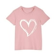 thumbnail image 2 of Spazoro Kids Girls T-Shirts Tee, Basic Short Sleeve Summer Love Printed Crew Neck Casual Tops for Child Girls Pink Size 9 T, 2 of 4